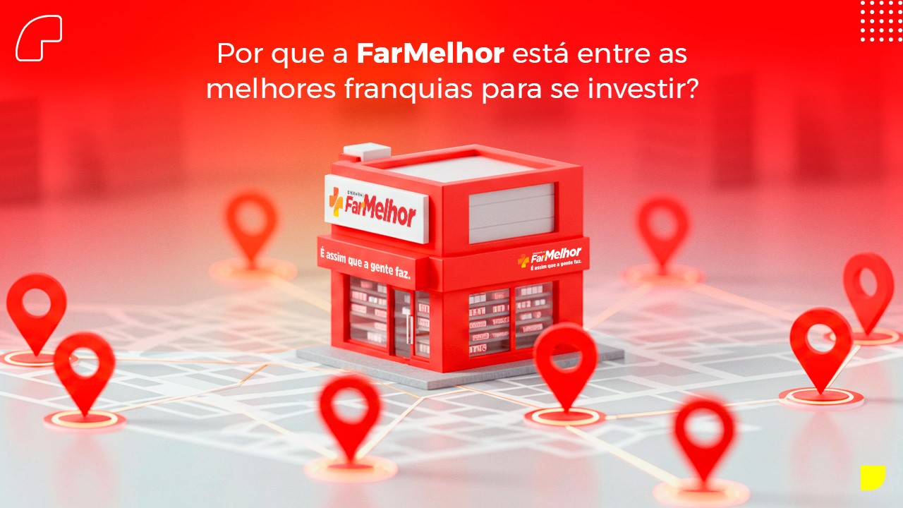 FarMelhor no centro do mapa, se destacando entre as melhores franquias para se investir.